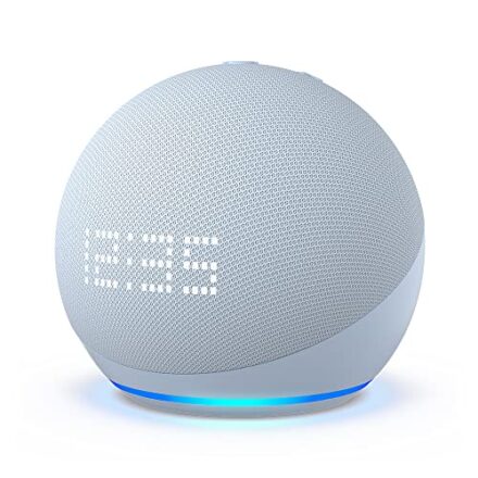 Zertifiziert und generalüberholt Echo Dot (5. Gen, 2022) mit Uhr | Smarter Lautsprecher mit Uhr und Alexa | Graublau  